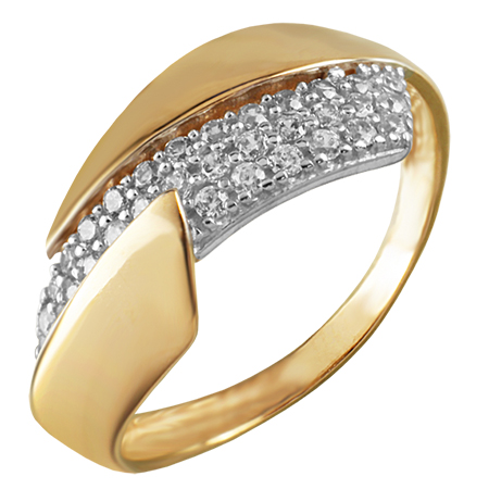 Кольцо, золото, фианит, 4242
